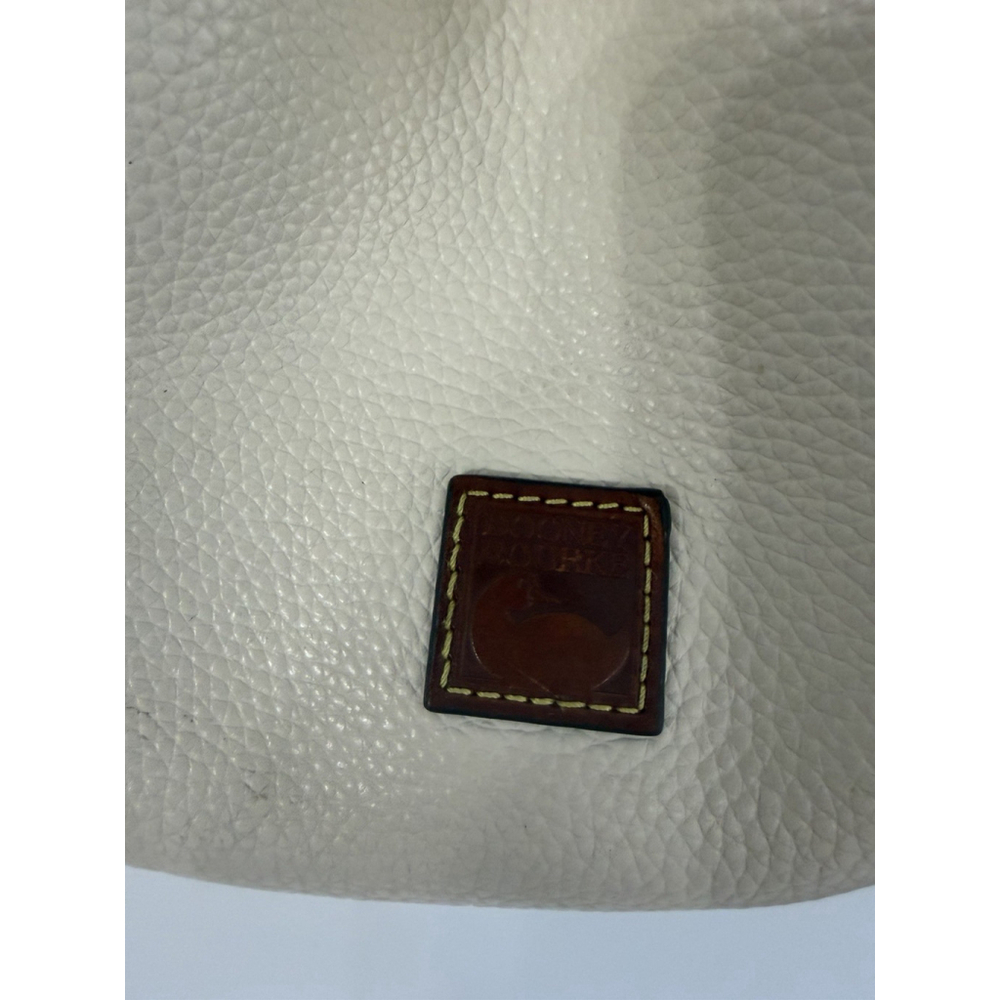 DOONEY & BOURKE Cream Pebbled Leather Small Drawstring Bucket Bag Shoulder Bag - Picture 2 of 16